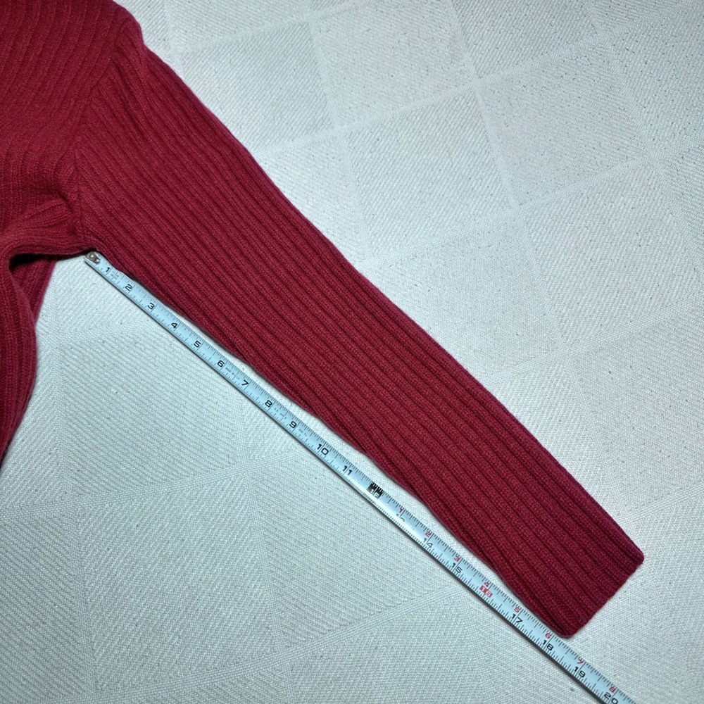 Polo Ralph Lauren Turtleneck Sweater Mens Large Wool Cashmere Ribbed Red Vintage - Picture 10 of 11
